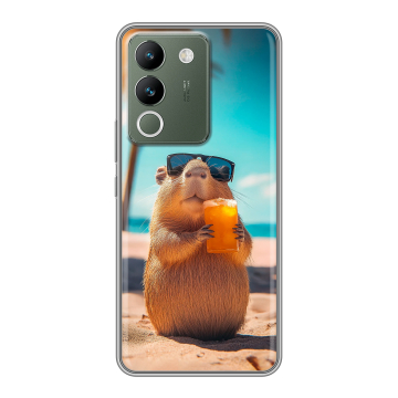 Силиконовый чехол на Vivo V29e с принтом Капибара Силиконовый чехол на Vivo V29e с принтом Капибара