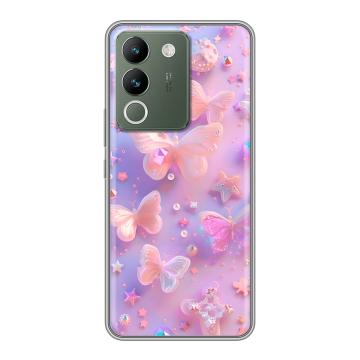 Силиконовый чехол на Vivo V29e с принтом Бабочки Силиконовый чехол на Vivo V29e с принтом Бабочки