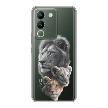 Силиконовый чехол на Vivo V29e с принтом Львы