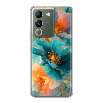 Силиконовый чехол на Vivo V29e с принтом Цветы