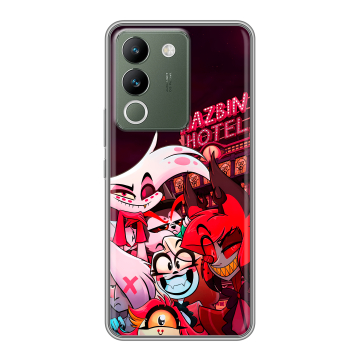 Силиконовый чехол на Vivo V29e с принтом Hazbin Hotel Отель Хазбин