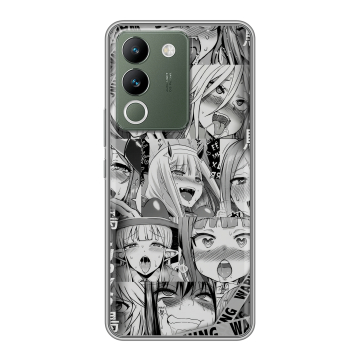 Силиконовый чехол на Vivo V29e с принтом Ahegao Ахегао Аниме