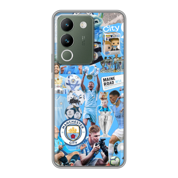 Силиконовый чехол на Vivo V29e с принтом Man City Манчестер Сити