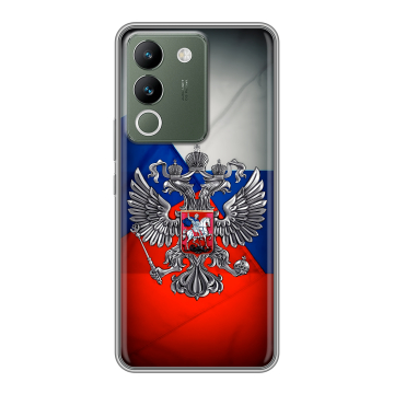 Силиконовый чехол на Vivo V29e с принтом Флаг России