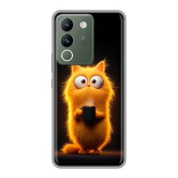 Силиконовый чехол на Vivo V29e с принтом Смешной кот
