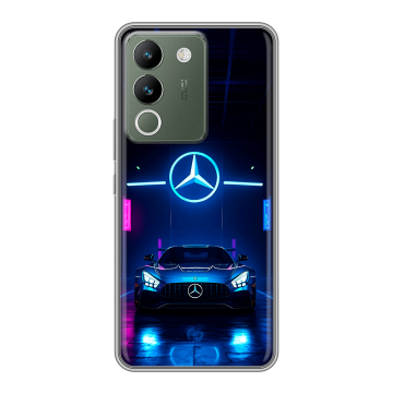 Силиконовый чехол на Vivo V29e с принтом Mercedes Мерседес Силиконовый чехол на Vivo V29e с принтом Mercedes Мерседес