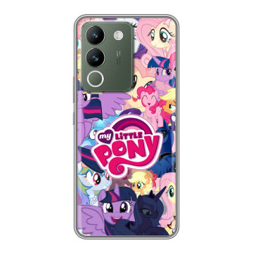 Силиконовый чехол на Vivo V29e с принтом My little pony Дружба чудо