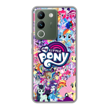 Силиконовый чехол на Vivo V29e с принтом My little pony Дружба чудо Силиконовый чехол на Vivo V29e с принтом My little pony Дружба чудо