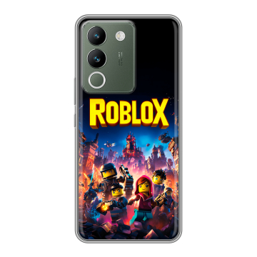 Силиконовый чехол на Vivo V29e с принтом Roblox Роблокс
