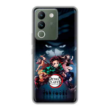 Силиконовый чехол на Vivo V29e с принтом Demon Slayer Клинок рассекающий демонов Силиконовый чехол на Vivo V29e с принтом Demon Slayer Клинок рассекающий демонов