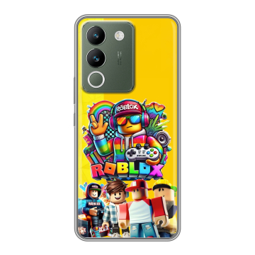 Силиконовый чехол на Vivo V29e с принтом Roblox Роблокс