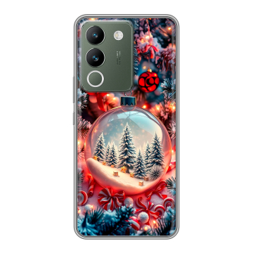 Силиконовый чехол на Vivo V29e с принтом Новый год