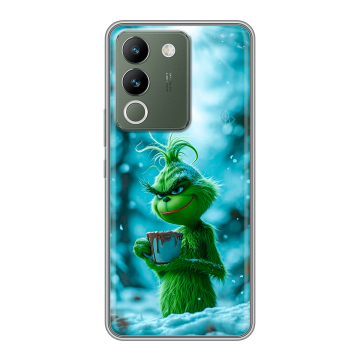 Силиконовый чехол на Vivo V29e с принтом Новый год гринч