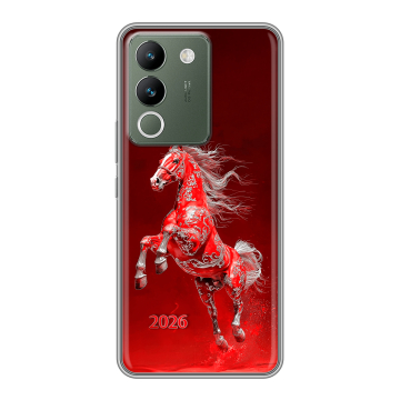 Силиконовый чехол на Vivo V29e с принтом Новый год