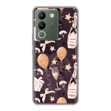 Силиконовый чехол на Vivo V29e с принтом Новый год