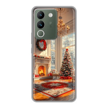 Силиконовый чехол на Vivo V29e с принтом Новый год