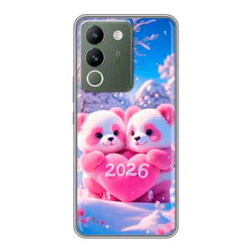 Силиконовый чехол на Vivo V29e с принтом Новый год