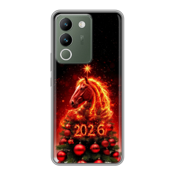 Силиконовый чехол на Vivo V29e с принтом Новый год