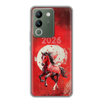 Силиконовый чехол на Vivo V29e с принтом Новый год