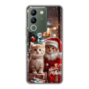 Силиконовый чехол на Vivo V29e с принтом Новый год