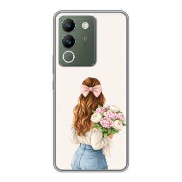 Силиконовый чехол на Vivo V29e с принтом женский