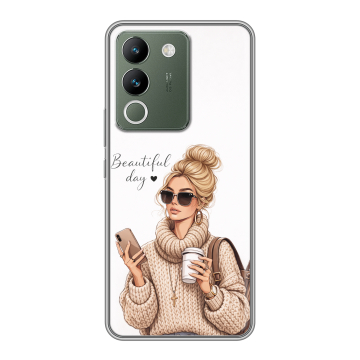 Силиконовый чехол на Vivo V29e с принтом женский Силиконовый чехол на Vivo V29e с принтом женский