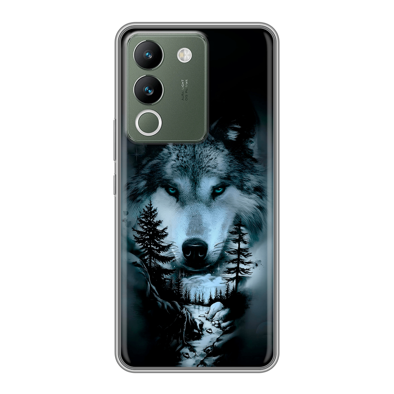 Силиконовый чехол на Vivo V29e с принтом Лесной волк Силиконовый чехол на Vivo V29e с принтом Лесной волк