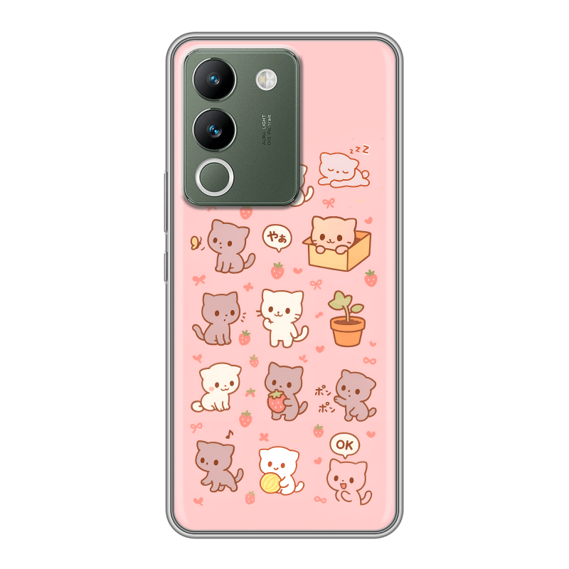 Силиконовый чехол на Vivo V29e с принтом Hello Kitty Хелоу Кити Силиконовый чехол на Vivo V29e с принтом Hello Kitty Хелоу Кити