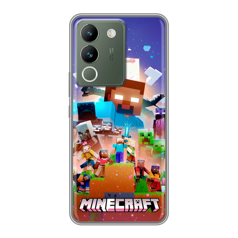 Силиконовый чехол на Vivo V29e с принтом Майнкрафт Minecraft Силиконовый чехол на Vivo V29e с принтом Майнкрафт Minecraft