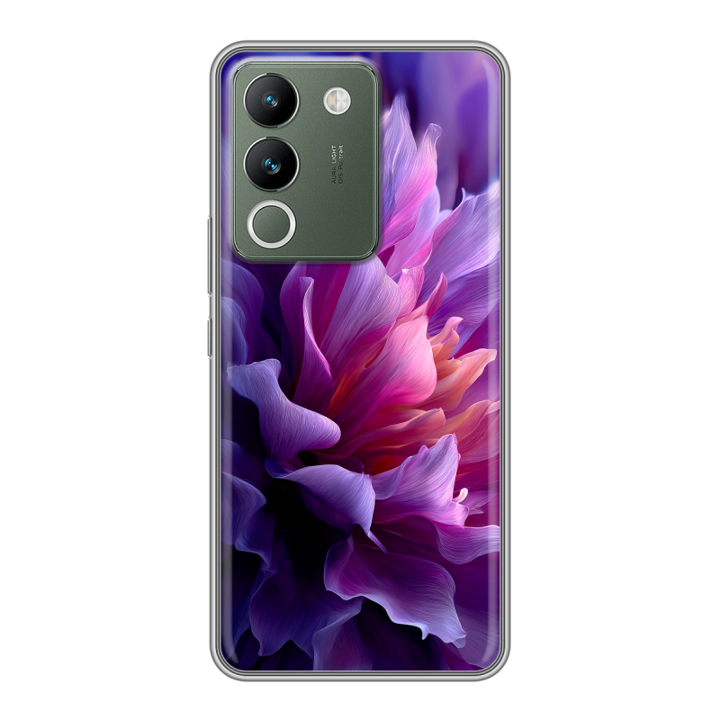 Силиконовый чехол на Vivo V29e с принтом женский цветы Силиконовый чехол на Vivo V29e с принтом женский цветы