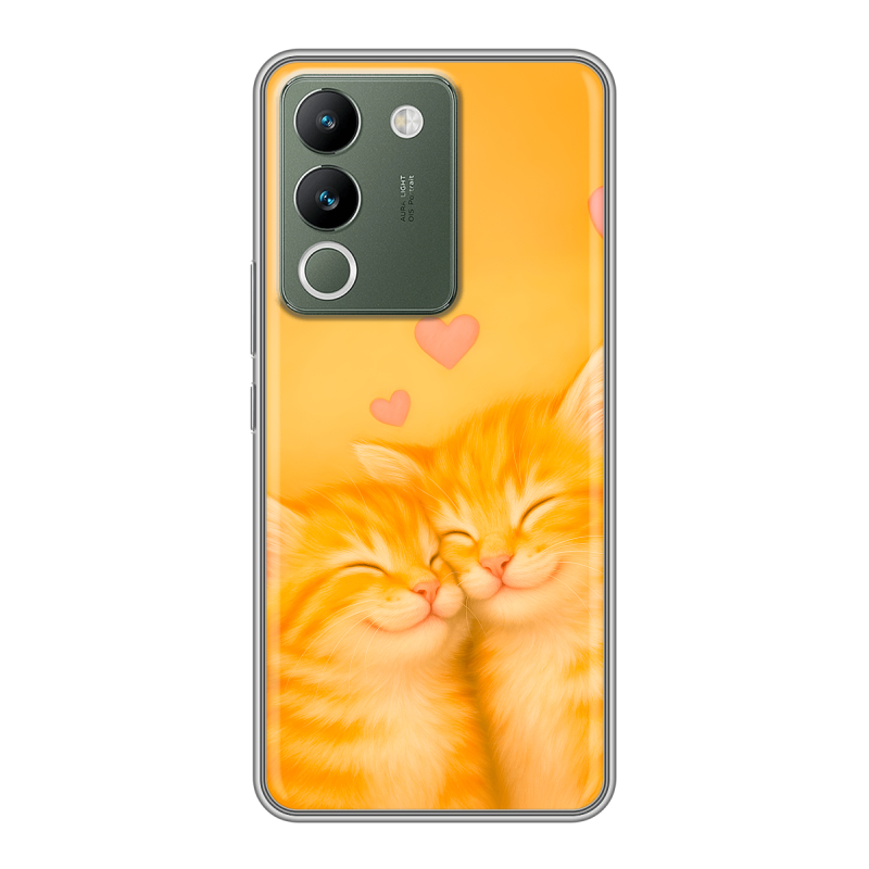 Силиконовый чехол на Vivo V29e с принтом Милые котята Силиконовый чехол на Vivo V29e с принтом Милые котята