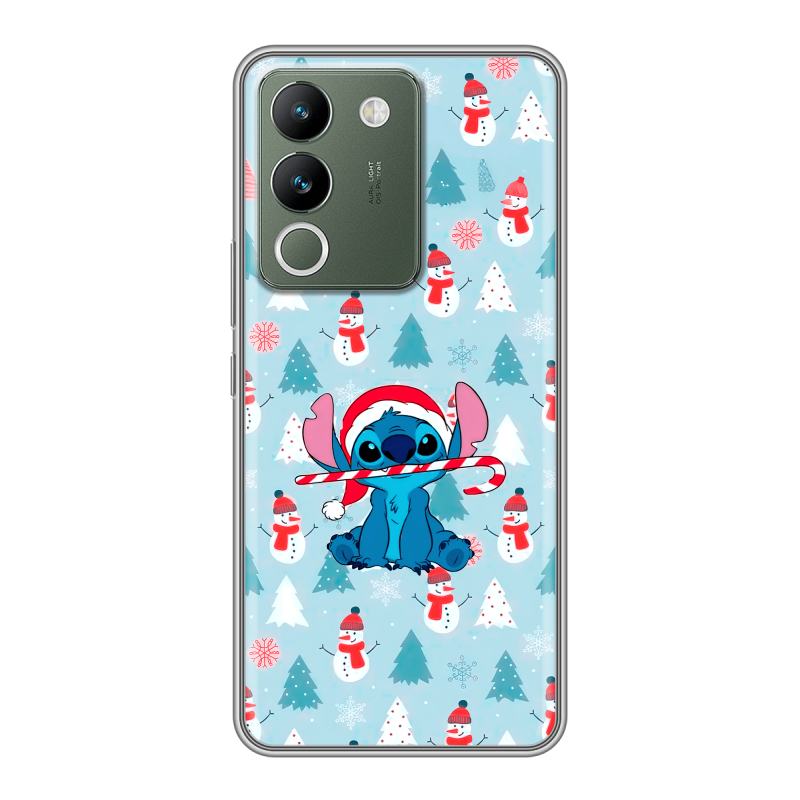 Силиконовый чехол на Vivo V29e с принтом Стич Новый год Силиконовый чехол на Vivo V29e с принтом Стич Новый год