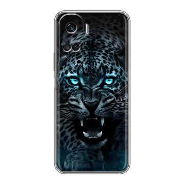 Силиконовый чехол на Huawei Honor 90 Lite с принтом Темный леопард Силиконовый чехол на Huawei Honor 90 Lite с принтом Темный леопард