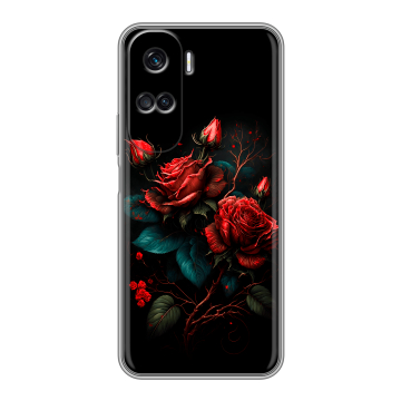 Силиконовый чехол на Huawei Honor 90 Lite с принтом Розы красные Силиконовый чехол на Huawei Honor 90 Lite с принтом Розы красные