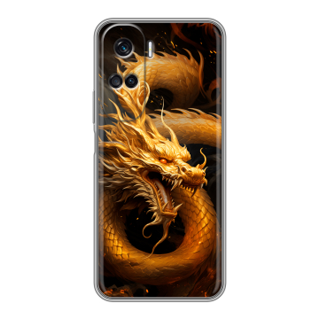 Силиконовый чехол на Huawei Honor 90 Lite с принтом Золотой дракон Силиконовый чехол на Huawei Honor 90 Lite с принтом Золотой дракон