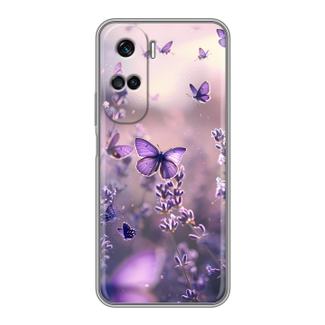 Силиконовый чехол на Huawei Honor 90 Lite с принтом бабочки и лаванда Силиконовый чехол на Huawei Honor 90 Lite с принтом бабочки и лаванда