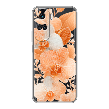 Силиконовый чехол на Huawei Honor 90 Lite с принтом Бежевые цветы Силиконовый чехол на Huawei Honor 90 Lite с принтом Бежевые цветы