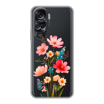 Силиконовый чехол на Huawei Honor 90 Lite с принтом Цветы Силиконовый чехол на Huawei Honor 90 Lite с принтом Цветы