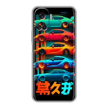 Силиконовый чехол на Huawei Honor 90 Lite с принтом машины тачки