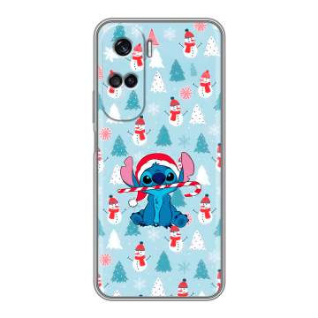 Силиконовый чехол на Huawei Honor 90 Lite с принтом Стич Новый год