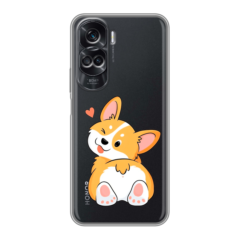 Силиконовый чехол на Huawei Honor 90 Lite с принтом Корги Силиконовый чехол на Huawei Honor 90 Lite с принтом Корги