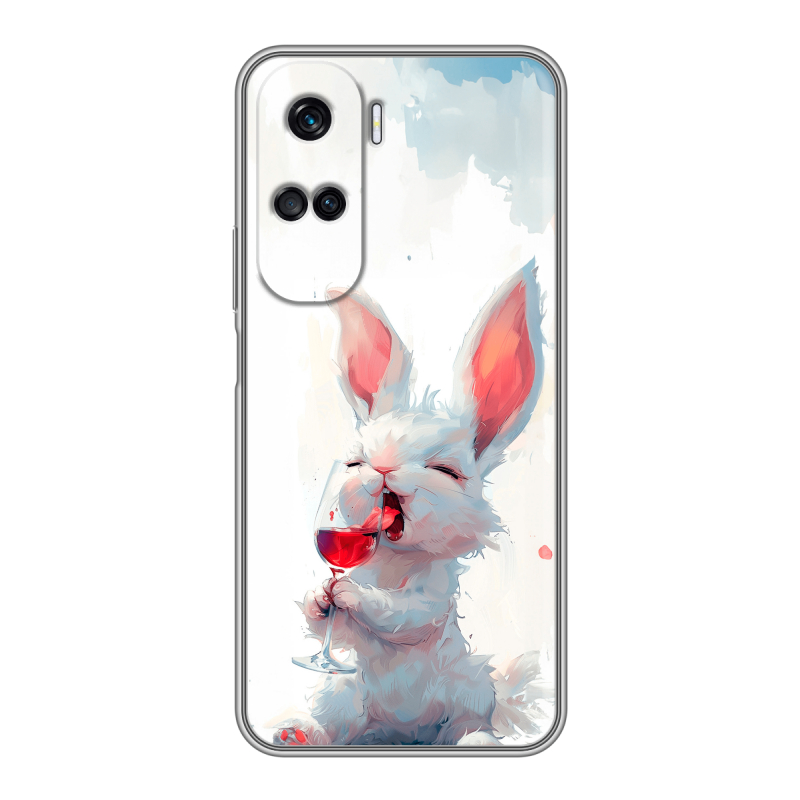 Силиконовый чехол на Huawei Honor 90 Lite с принтом кролик зайчик Силиконовый чехол на Huawei Honor 90 Lite с принтом кролик зайчик