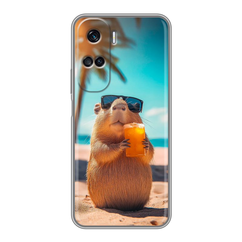 Силиконовый чехол на Huawei Honor 90 Lite с принтом Капибара Силиконовый чехол на Huawei Honor 90 Lite с принтом Капибара
