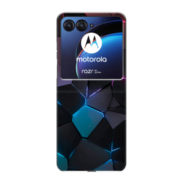 Пластиковый чехол на Motorola Razr 40 Ultra с принтом Геометрия неона