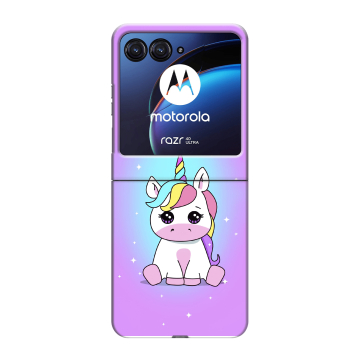 Пластиковый чехол на Motorola Razr 40 Ultra с принтом Единорог