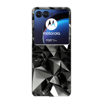 Пластиковый чехол на Motorola Razr 40 Ultra с принтом Черные кристаллы
