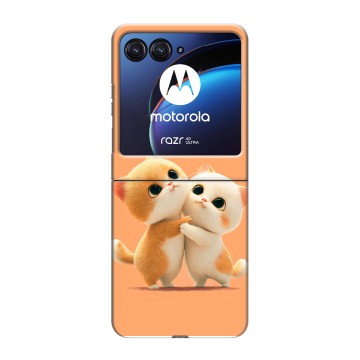 Пластиковый чехол на Motorola Razr 40 Ultra с принтом Милые котики
