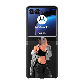 Пластиковый чехол на Motorola Razr 40 Ultra с принтом Женские принты