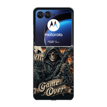 Пластиковый чехол на Motorola Razr 40 Ultra с принтом Скелет карты