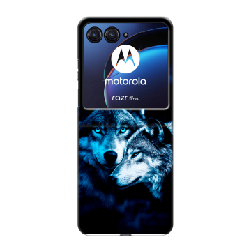 Пластиковый чехол на Motorola Razr 40 Ultra с принтом Волки